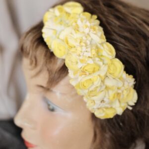 Vintage Haarblumen Spange Gelb