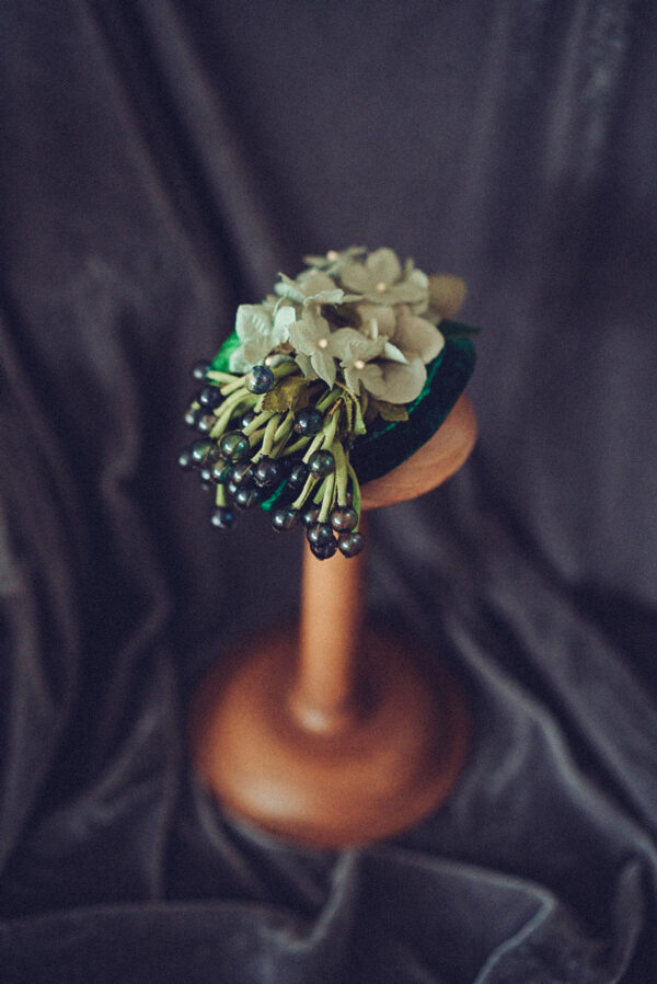 Vintage Fascinator Trauben Grün